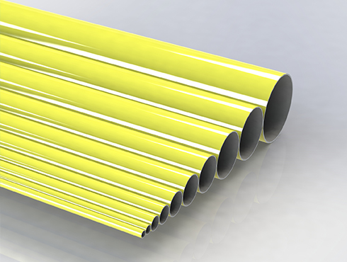 Yellow anodized aluminum alloy tube