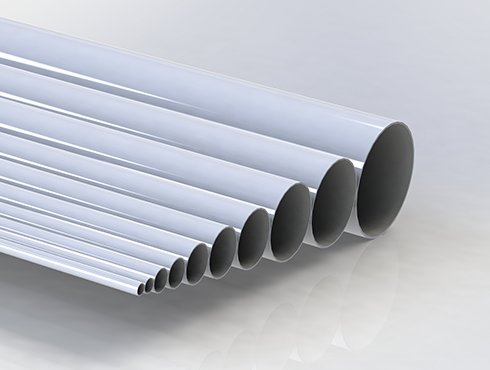 Grey anodized aluminum alloy tube