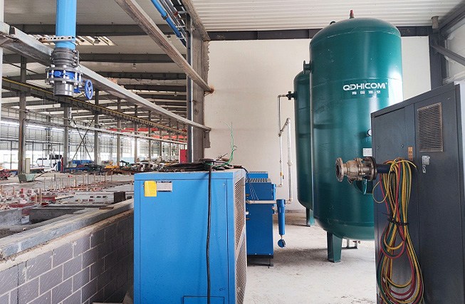 Construction case of compressed air pipeline in air compressor room of high-end component manufacturing enterprise